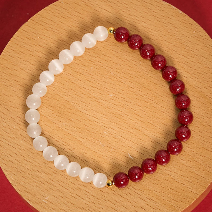 Buddha Stones Armband „Zinnoberweißes Katzenauge“ - image 10