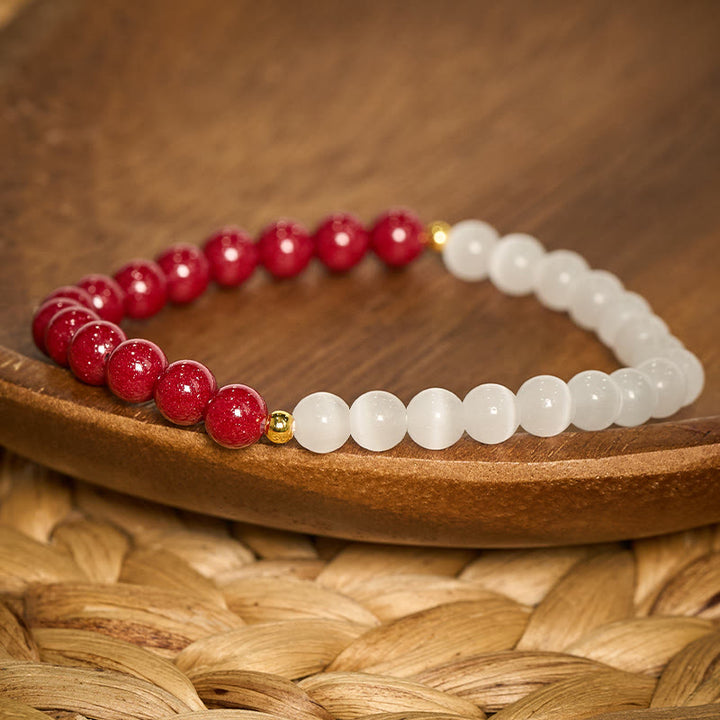 Buddha Stones Armband „Zinnoberweißes Katzenauge“ - image 15