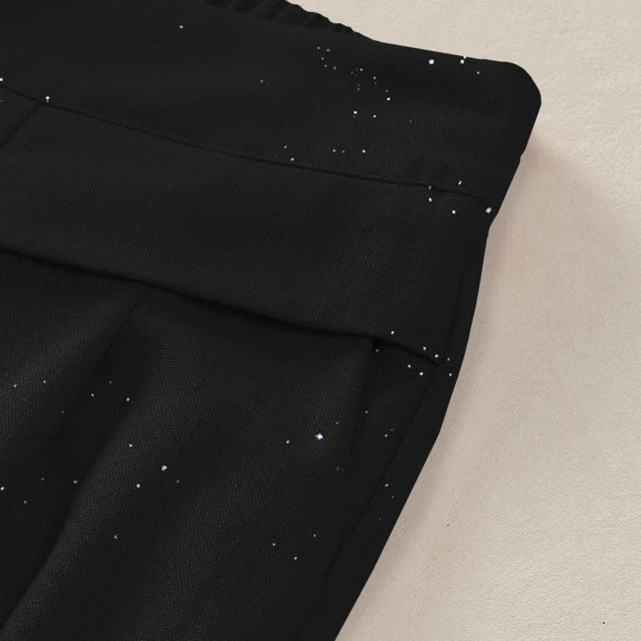 Buddha Stones Baumwoll-Leinen-Hose mit Lotus-Kranich-Muster, elastischem Bund, weitem Bein und Taschen - image 2