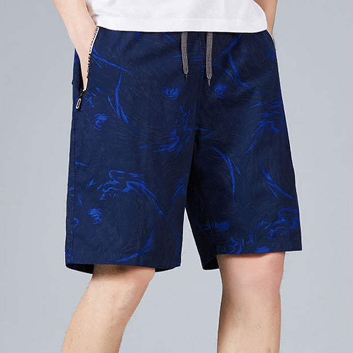 Buddha Stones Sommerliche Herren-Shorts aus Baumwolle mit Kordelzug, abstraktem Print und Taschen - image 7