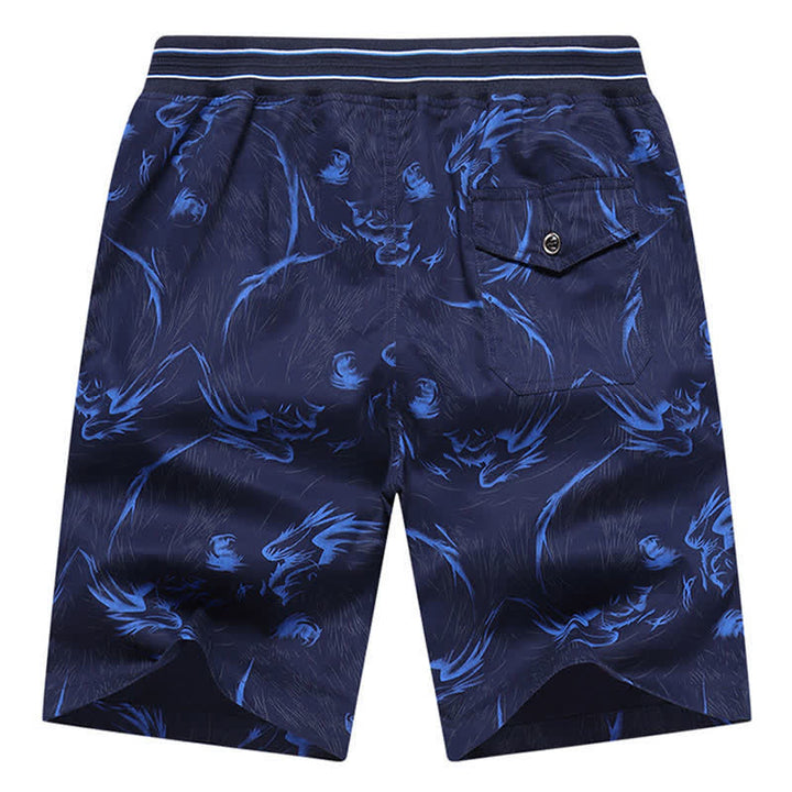 Buddha Stones Sommerliche Herren-Shorts aus Baumwolle mit Kordelzug, abstraktem Print und Taschen - image 11