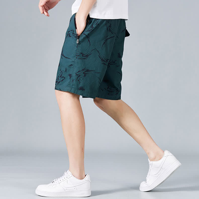 Buddha Stones Sommerliche Herren-Shorts aus Baumwolle mit Kordelzug, abstraktem Print und Taschen - image 14
