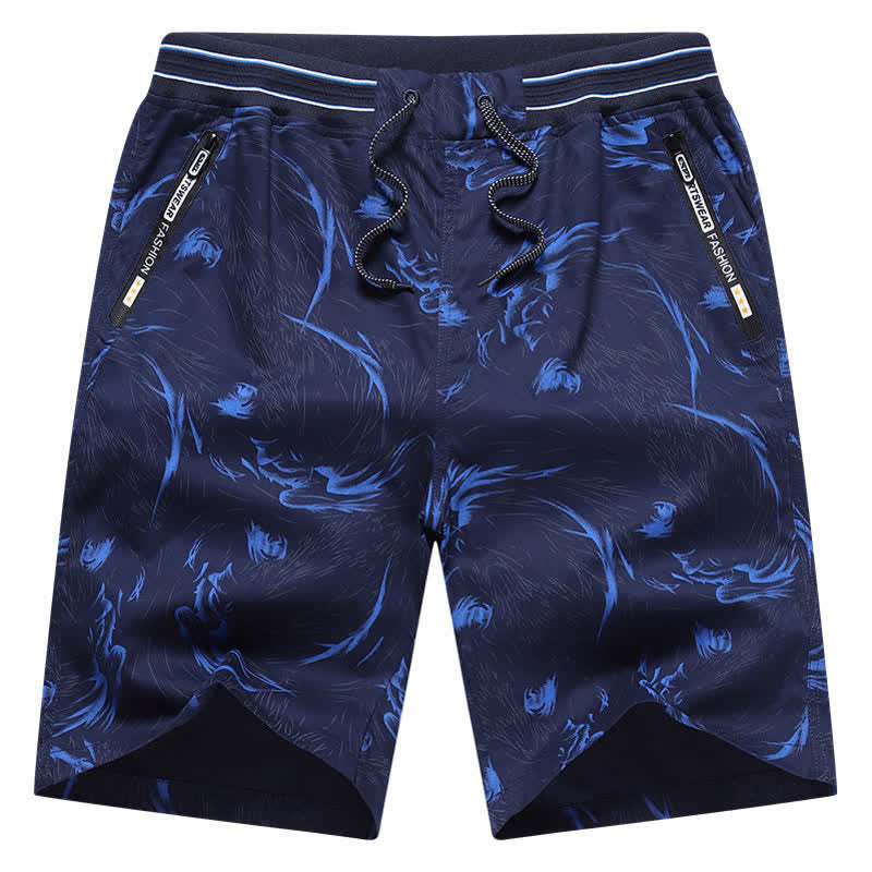 Buddha Stones Sommerliche Herren-Shorts aus Baumwolle mit Kordelzug, abstraktem Print und Taschen - image 10