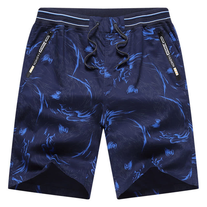 Buddha Stones Sommerliche Herren-Shorts aus Baumwolle mit Kordelzug, abstraktem Print und Taschen - image 10