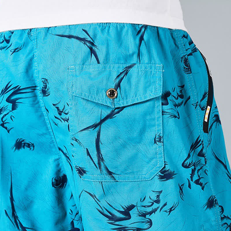 Buddha Stones Sommerliche Herren-Shorts aus Baumwolle mit Kordelzug, abstraktem Print und Taschen - image 25