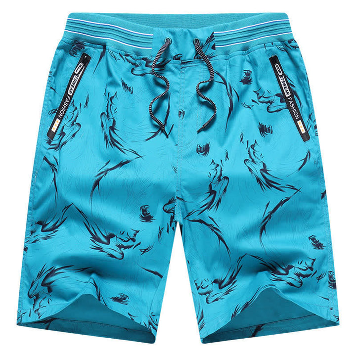 Buddha Stones Sommerliche Herren-Shorts aus Baumwolle mit Kordelzug, abstraktem Print und Taschen - image 27