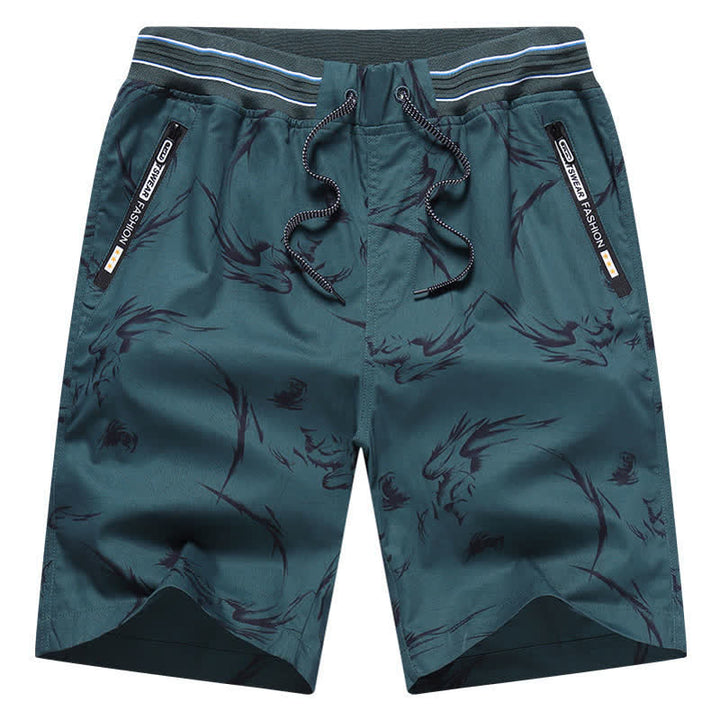 Buddha Stones Sommerliche Herren-Shorts aus Baumwolle mit Kordelzug, abstraktem Print und Taschen - image 17