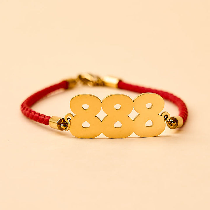 Buddha Stones Engelszahlen-Armband aus Titanstahl, verstellbar, mit Glaubensmotiv - 888 - Goldrotes Seil (Handgelenkumfang: 15-20 cm) - image 18