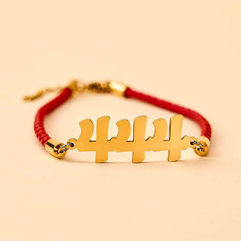 Buddha Stones Engelszahlen-Armband aus Titanstahl, verstellbar, mit Glaubensmotiv - 444 - Goldrotes Seil (Handgelenkumfang: 15-20 cm) - image 10