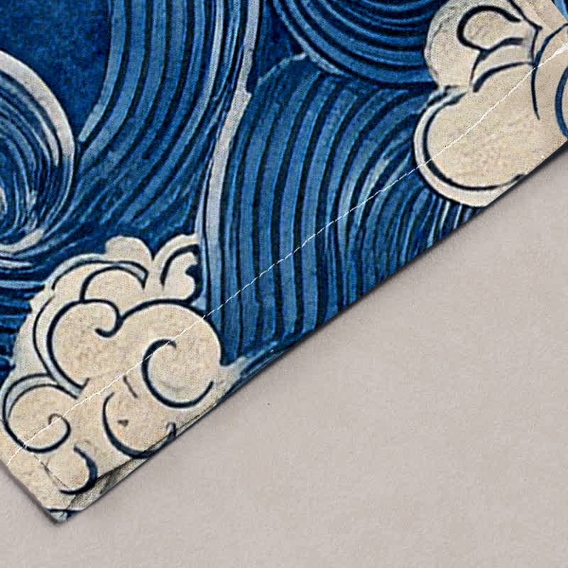 Buddha Stones Herrenhose aus Baumwolle mit Wolken- und Wellenmuster, schmal zulaufend und mit Taschen - image 6
