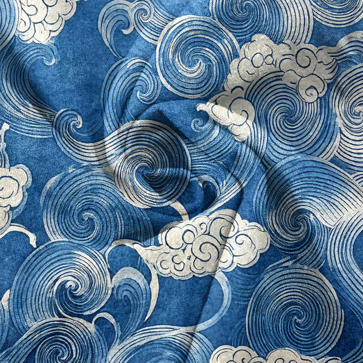 Buddha Stones Herrenhose aus Baumwolle mit Wolken- und Wellenmuster, schmal zulaufend und mit Taschen - image 7