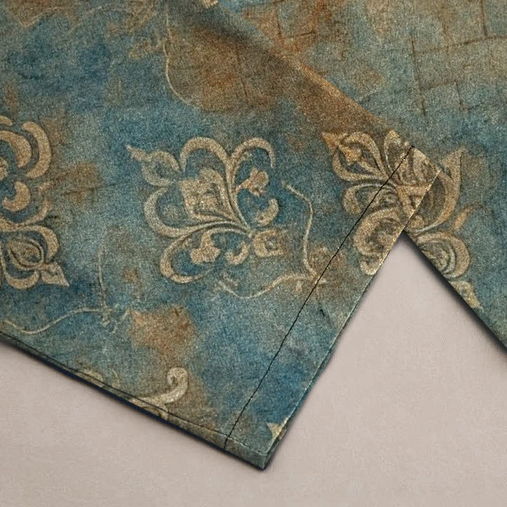 Buddha Stones Baumwollhose für Herren mit Vintage-Barockmuster, schmal zulaufendem Schnitt und Taschen - image 2