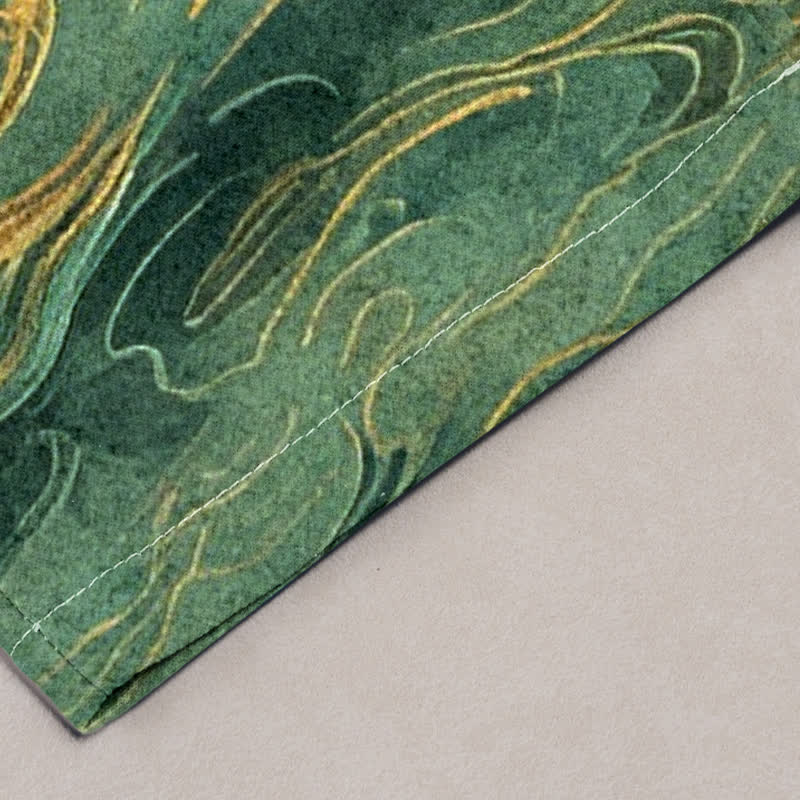 Buddha Stones Herrenhose aus Baumwolle mit Kranich- und Kiefernmuster, schmal zulaufend und mit Taschen - image 2
