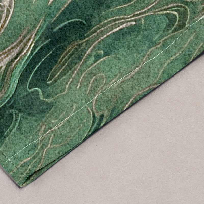 Buddha Stones Herrenhose aus Baumwolle mit Kranich- und Kiefernmuster, schmal zulaufend und mit Taschen - image 6