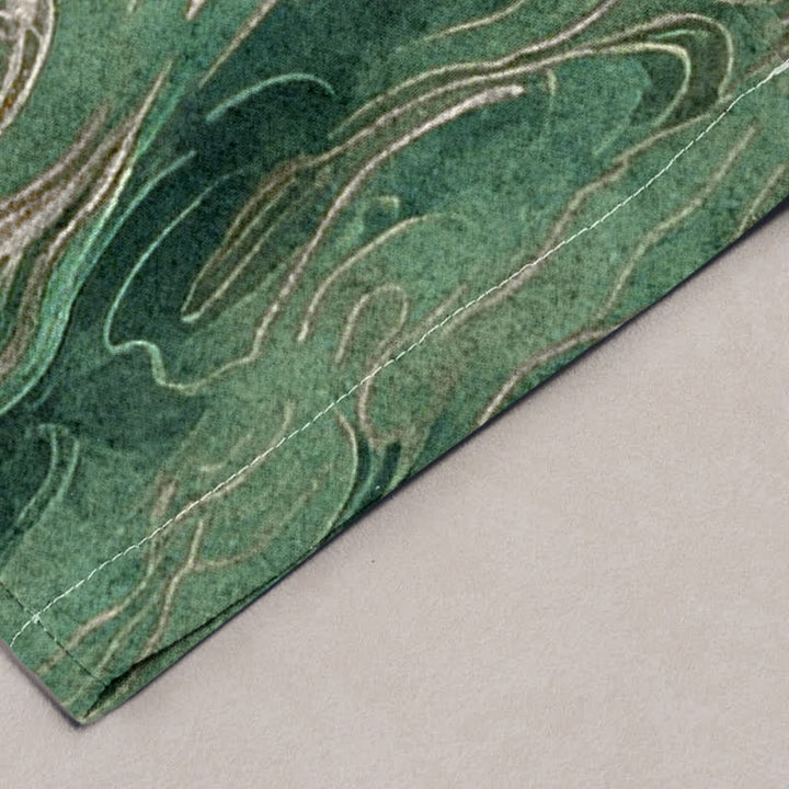 Buddha Stones Herrenhose aus Baumwolle mit Kranich- und Kiefernmuster, schmal zulaufend und mit Taschen - image 6