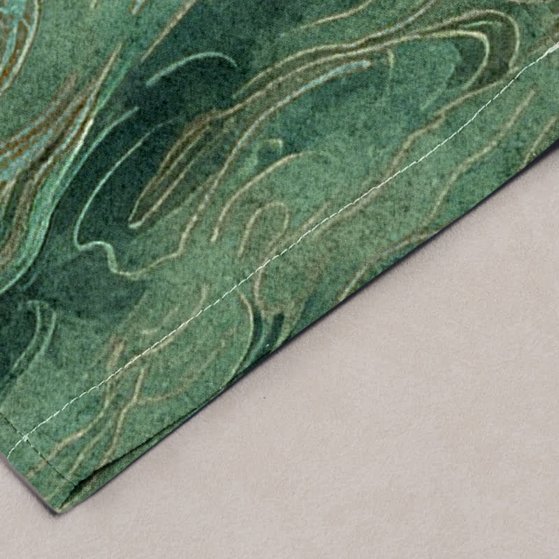 Buddha Stones Herrenhose aus Baumwolle mit Kranich- und Kiefernmuster, schmal zulaufend und mit Taschen - image 10