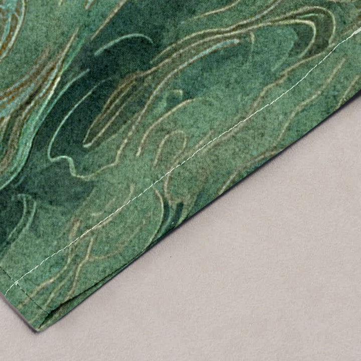 Buddha Stones Herrenhose aus Baumwolle mit Kranich- und Kiefernmuster, schmal zulaufend und mit Taschen - image 10