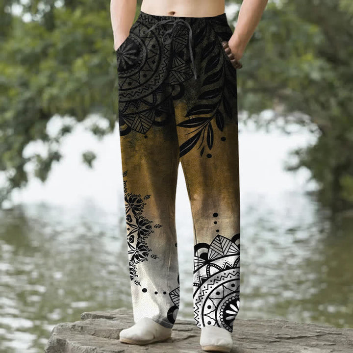 Buddha Stones Herrenhose aus Baumwolle mit Ombré-Mandala-Muster, schmal zulaufend und mit Taschen - Peru - US/ UK/AU50, EU60 (5XL) - image 4