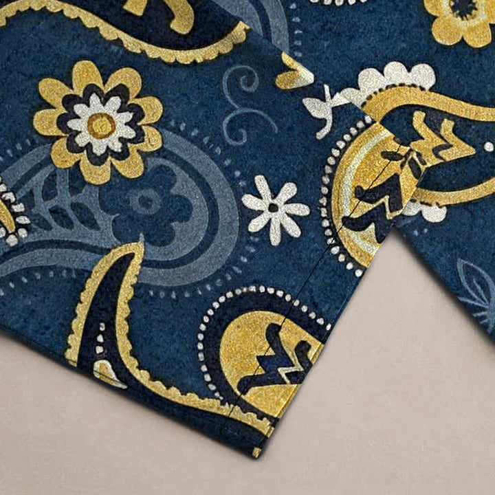 Buddha Stones Herrenhose aus Baumwolle mit Paisley-Blumenmuster, schmal zulaufend und mit Taschen - image 2