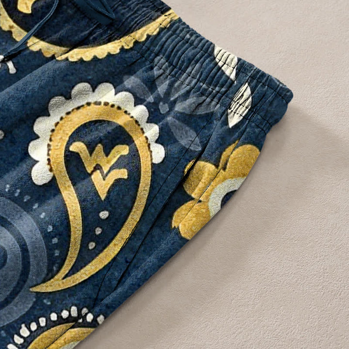 Buddha Stones Herrenhose aus Baumwolle mit Paisley-Blumenmuster, schmal zulaufend und mit Taschen - image 3