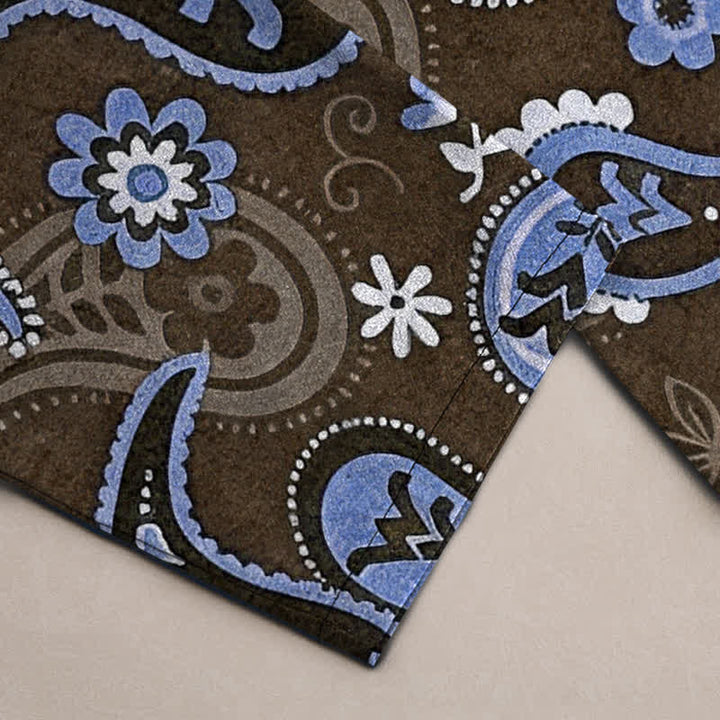 Buddha Stones Herrenhose aus Baumwolle mit Paisley-Blumenmuster, schmal zulaufend und mit Taschen - image 6