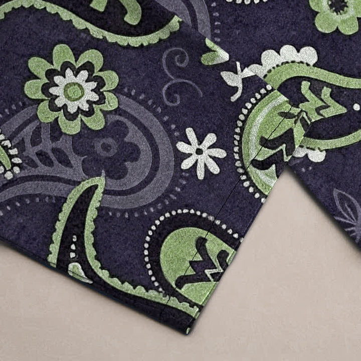 Buddha Stones Herrenhose aus Baumwolle mit Paisley-Blumenmuster, schmal zulaufend und mit Taschen - image 10
