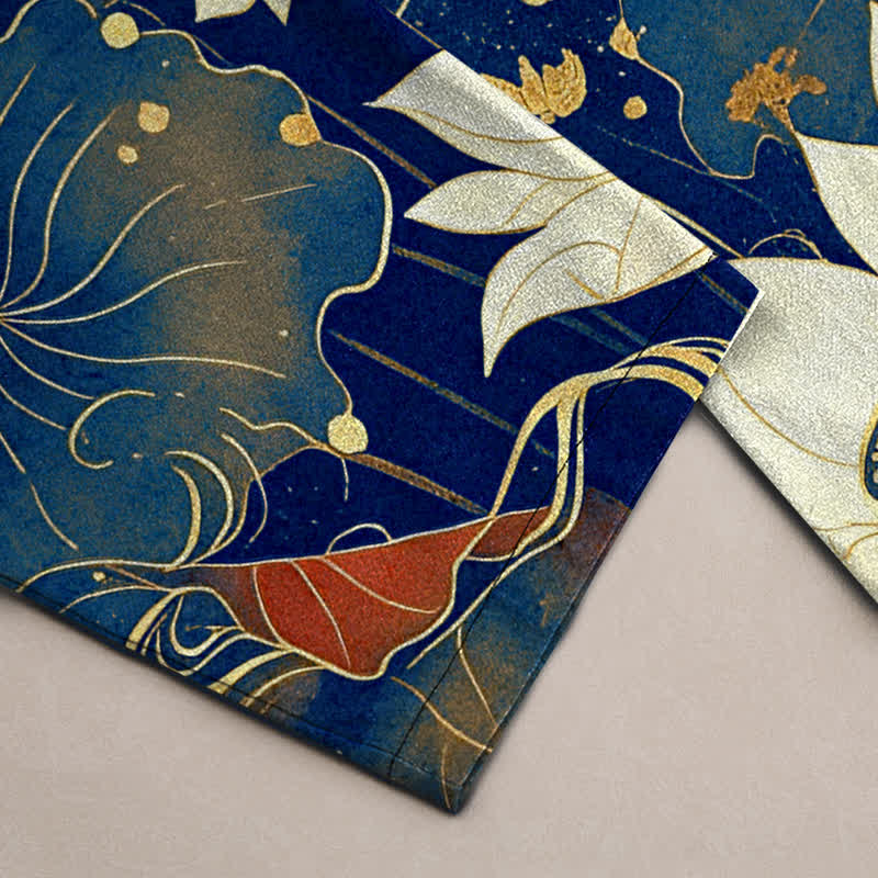 Buddha Stones Herrenhose aus Baumwolle mit Lotus- und Wolkenmuster, schmal zulaufend und mit Taschen - image 6