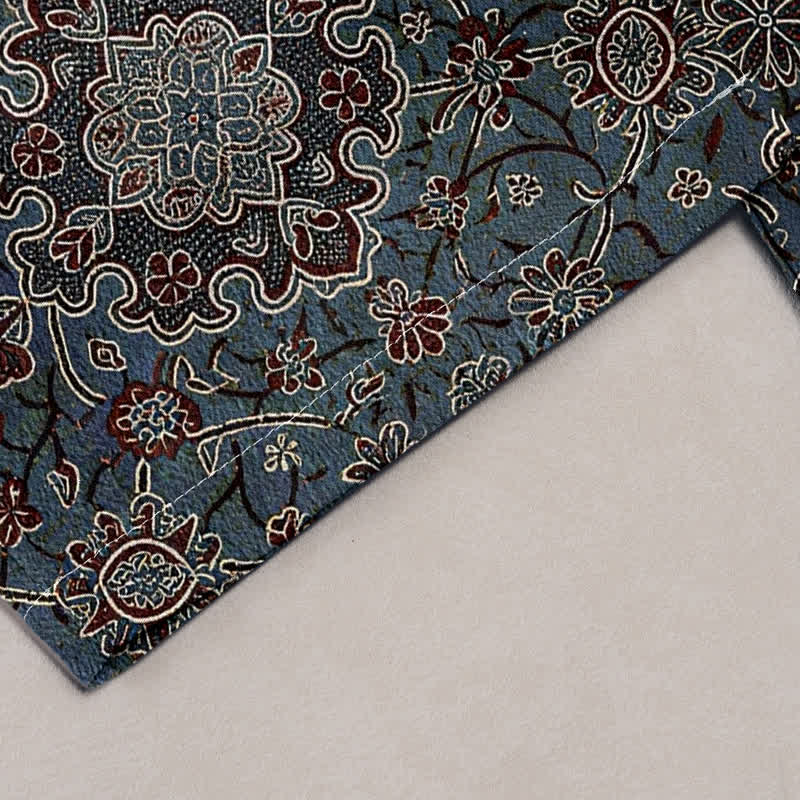 Buddha Stones Damenhose aus reiner Baumwolle mit böhmischem Blumenmuster, elastischem Bund und Taschen - image 1