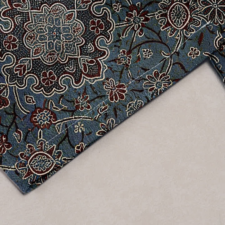 Buddha Stones Damenhose aus reiner Baumwolle mit böhmischem Blumenmuster, elastischem Bund und Taschen - image 1