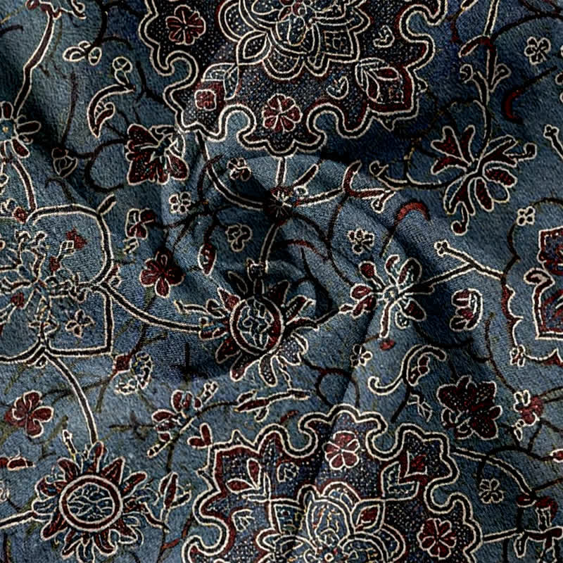 Buddha Stones Damenhose aus reiner Baumwolle mit böhmischem Blumenmuster, elastischem Bund und Taschen - image 2