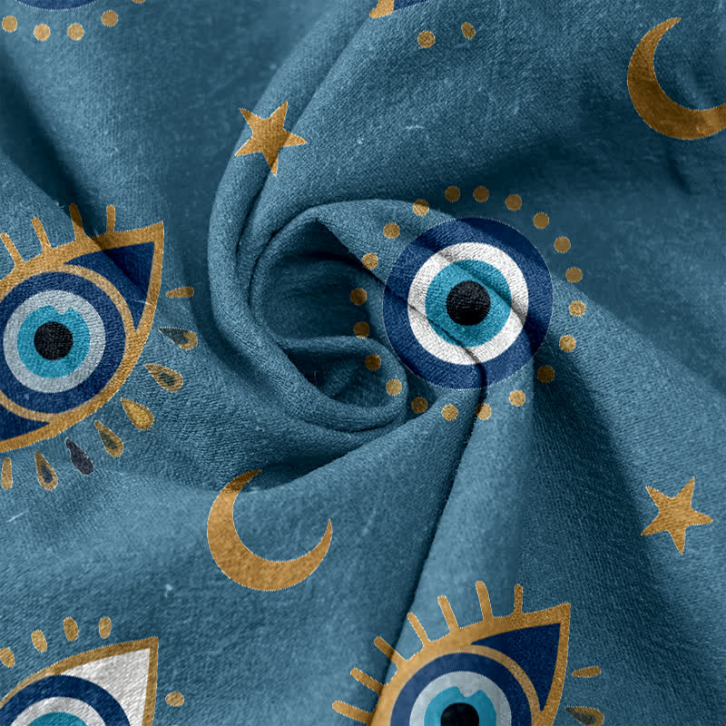 Buddha Stones Damenhose aus reiner Baumwolle mit mystischem Nazar-Muster, elastischem Bund und Taschen - image 2