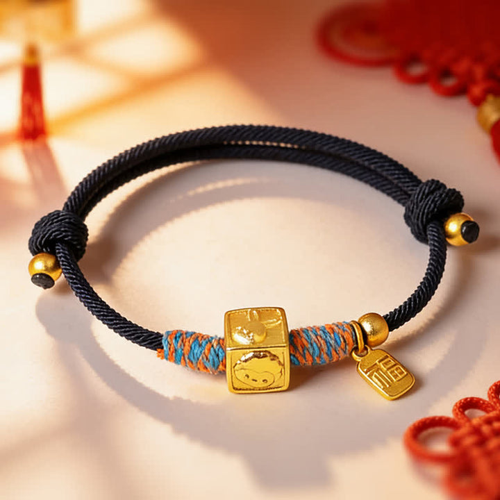 Buddha Stones Handgefertigtes rotes Armband mit drei Symbolen der chinesischen Tierkreiszeichen zum Schutz der drei Harmonien - image 13
