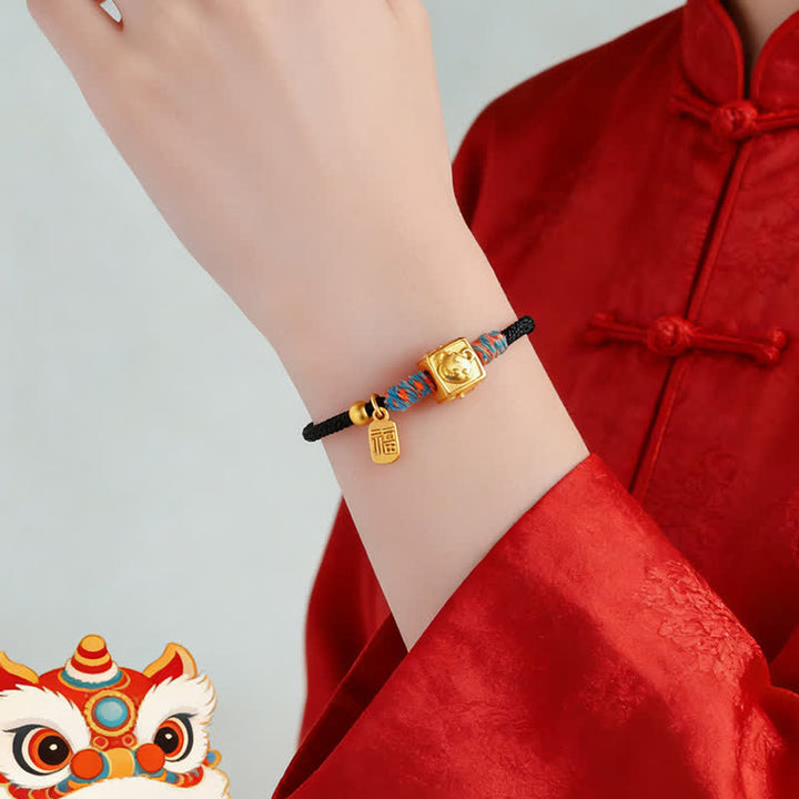 Buddha Stones Handgefertigtes rotes Armband mit drei Symbolen der chinesischen Tierkreiszeichen zum Schutz der drei Harmonien - image 17