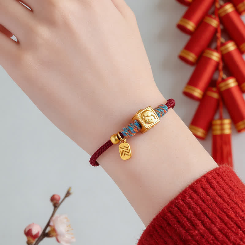 Buddha Stones Handgefertigtes rotes Armband mit chinesischen Tierkreiszeichen-Glücksbringern (Fu) - image 16
