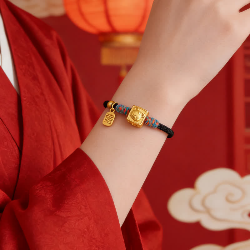 Buddha Stones Handgefertigtes rotes Armband mit chinesischen Tierkreiszeichen-Glücksbringern (Fu) - image 18