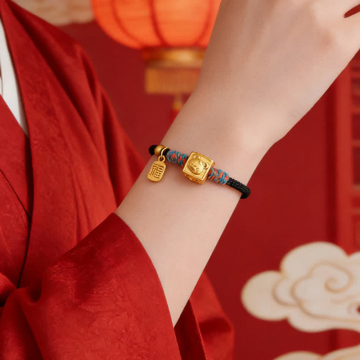 Buddha Stones Handgefertigtes rotes Armband mit chinesischen Tierkreiszeichen-Glücksbringern (Fu) - image 18