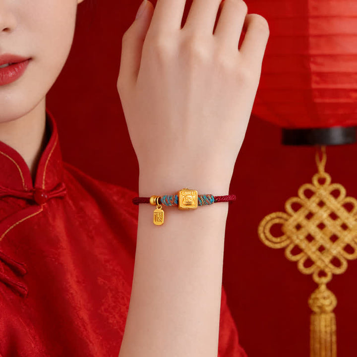 Buddha Stones Handgefertigtes rotes Armband mit chinesischen Tierkreiszeichen-Glücksbringern (Fu) - image 17