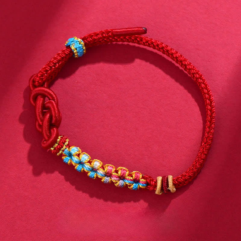 Buddha Stones Handgewebtes rotes Armband mit chinesischer Knotentechnik – Glücksbringer - image 1