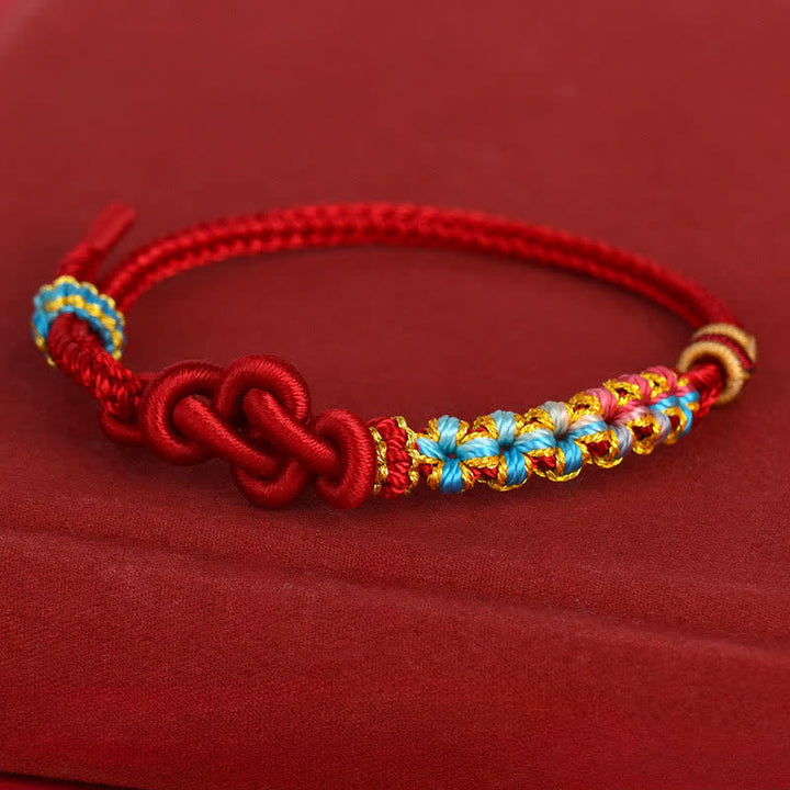 Buddha Stones Handgewebtes rotes Armband mit chinesischer Knotentechnik – Glücksbringer - image 2
