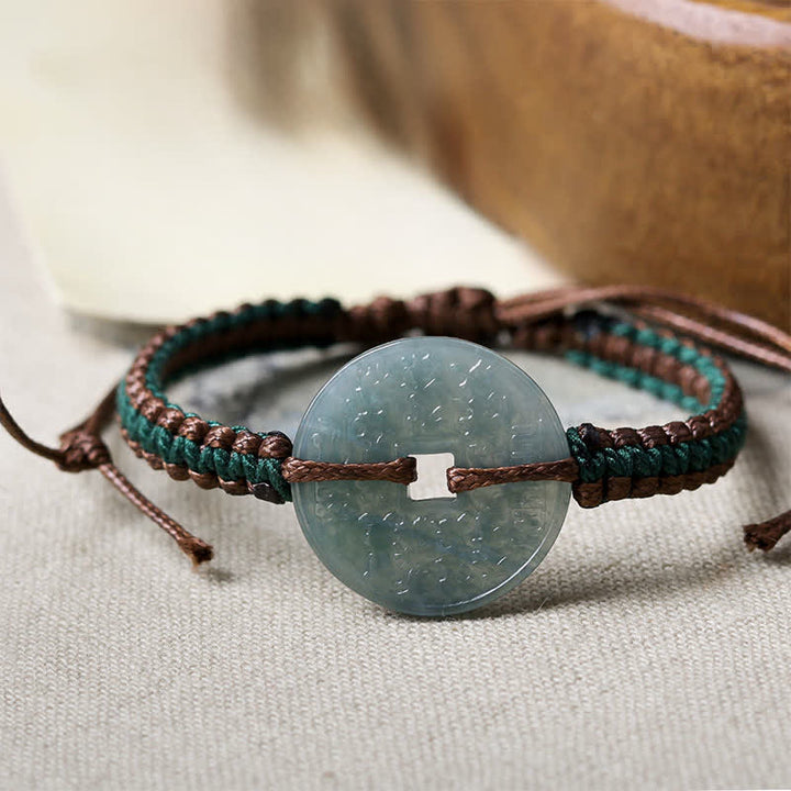Buddha Stones Jade Peace Buckle Handgewebtes Armband für mehr Ruhe und Gelassenheit, verstellbar - image 8
