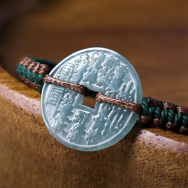 Buddha Stones Jade Peace Buckle Handgewebtes Armband für mehr Ruhe und Gelassenheit, verstellbar - image 7