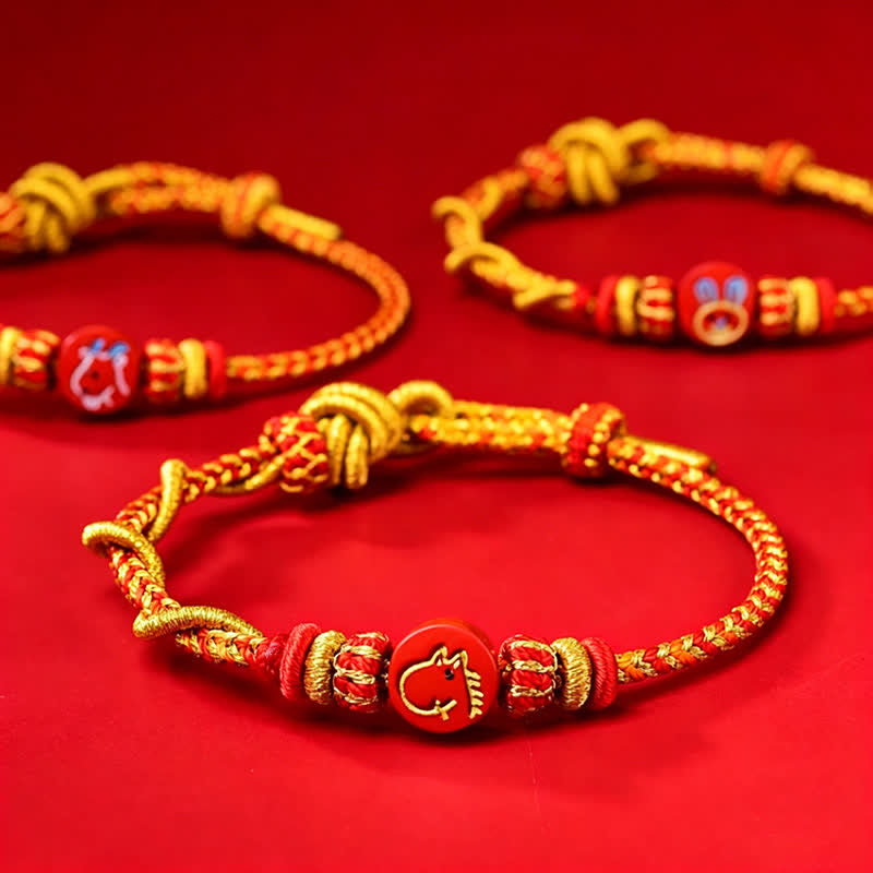 Buddha Stones Chinesisches Tierkreiszeichen-Segensarmband aus zinnoberrotem Garn, handgewebt - image 18