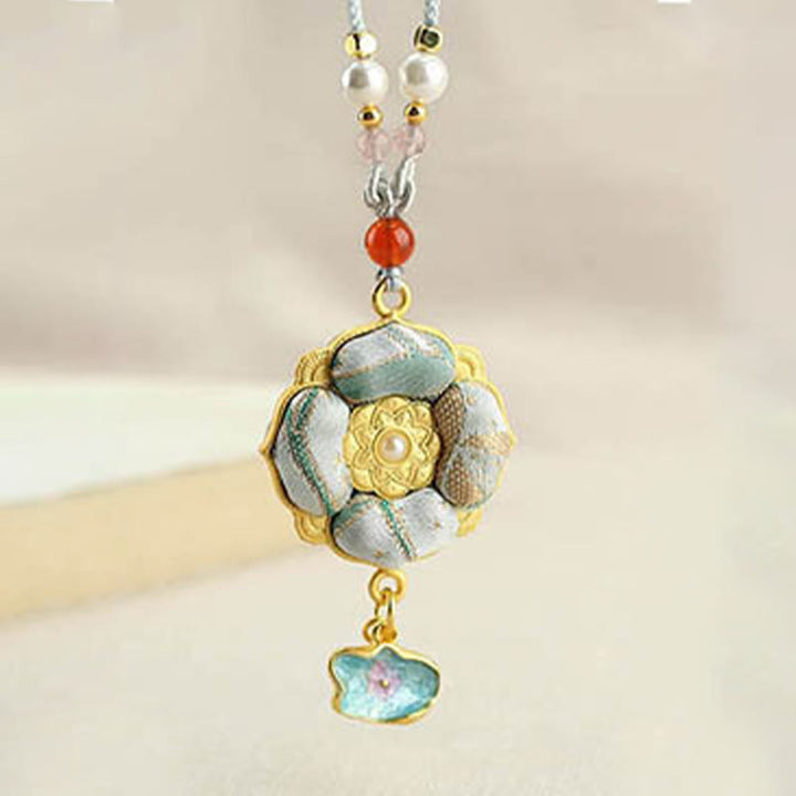 Buddha Stones Liedbrokat-Glückskette mit vierblättrigem Kleeblatt - image 16