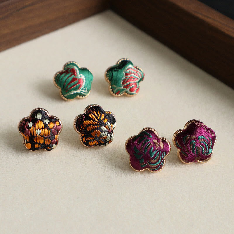 Buddha Stones Ohrringe aus Brokatblumen - image 6
