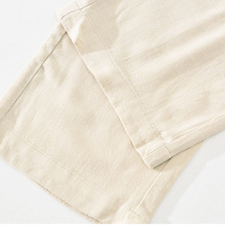 Buddha Stones Lässige, lange Herrenhose im Vintage-Stil mit Kordelzug und Taschen - image 10