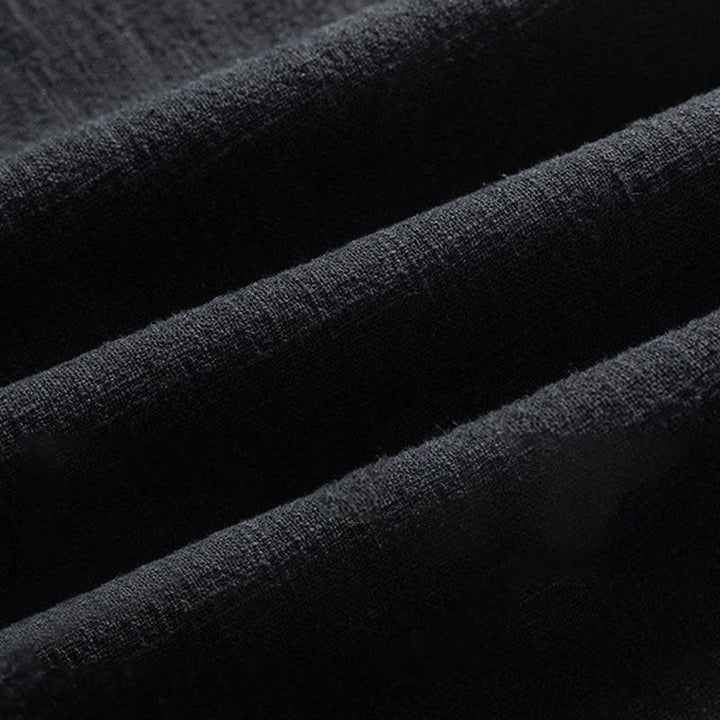 Buddha Stones Lässige, minimalistische Herrenhose mit Kordelzug und Tasche für den Frühling – einfarbig, schmal zulaufend, mit Tasche - image 8
