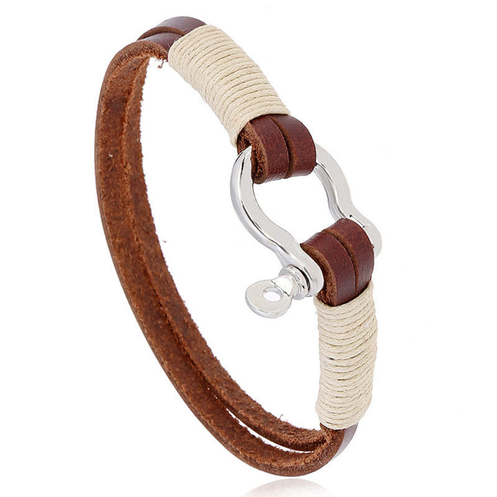 Buddha Stones Lederarmband mit doppelter Wicklung, Gewindebügel und Balance - image 4