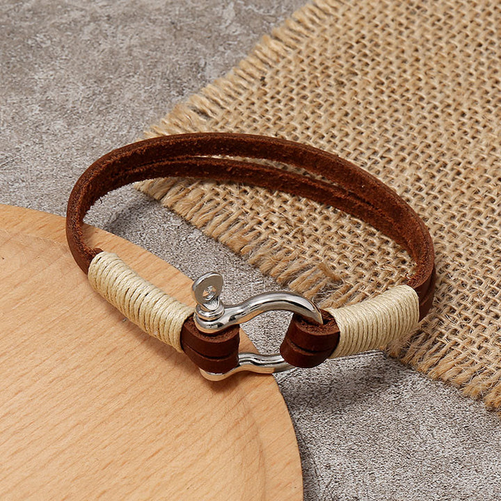 Buddha Stones Lederarmband mit doppelter Wicklung, Gewindebügel und Balance - image 2