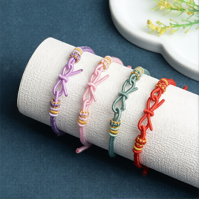 Buddha Stones Handgewebtes Armband „Schmetterling Glück“ mit verstellbarer geflochtener Kordel - image 10