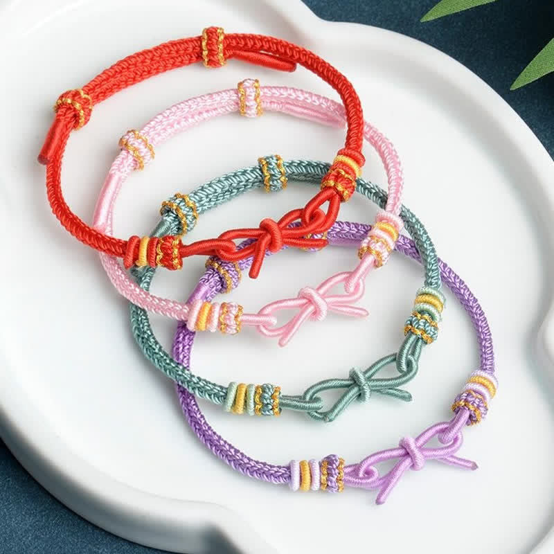 Buddha Stones Handgewebtes Armband „Schmetterling Glück“ mit verstellbarer geflochtener Kordel - image 9